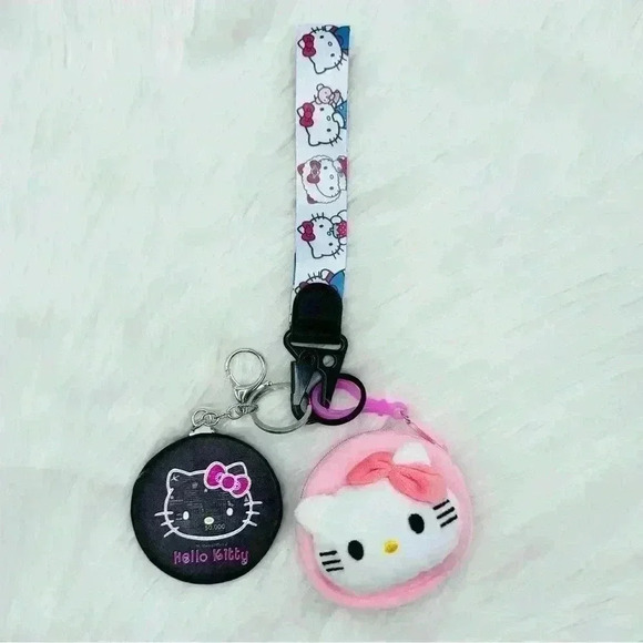 Hello Kitty Coin Purse Keychain & Mirror Keychain Bundle - Picture 1 of 7